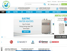 Tablet Screenshot of mytanklesswaterheaterstore.com